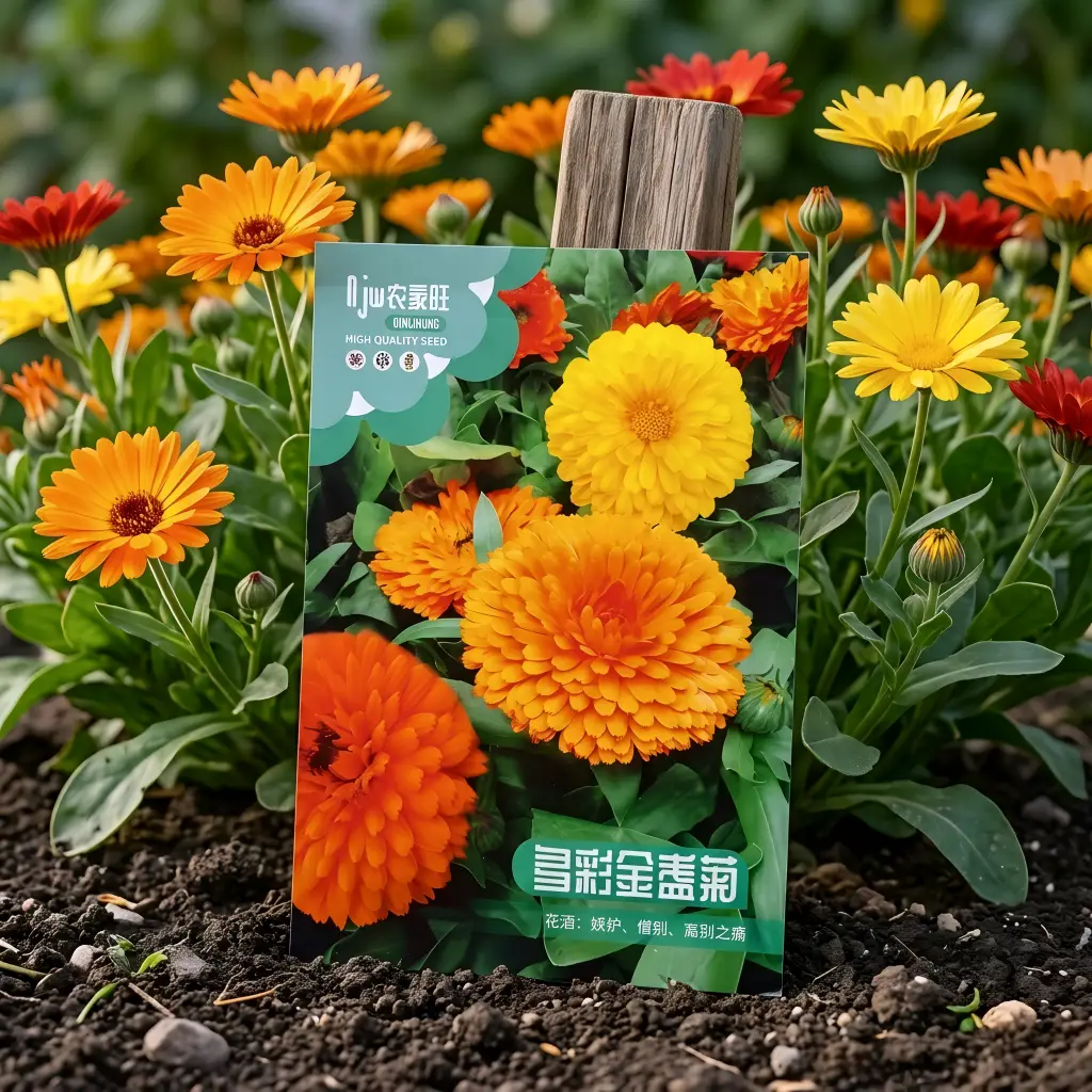 মাল্টি কালার ক্যালেন্ডুলা ফুলের বীজ - Multi Color Calendula Flower Seeds - R World Store